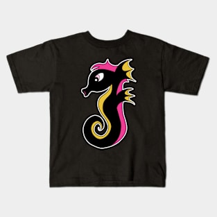 Blooming Neon Seahorse Kids T-Shirt